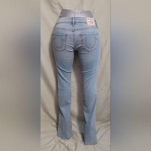 A True Religion Billie Mid Rise Straight Jeans